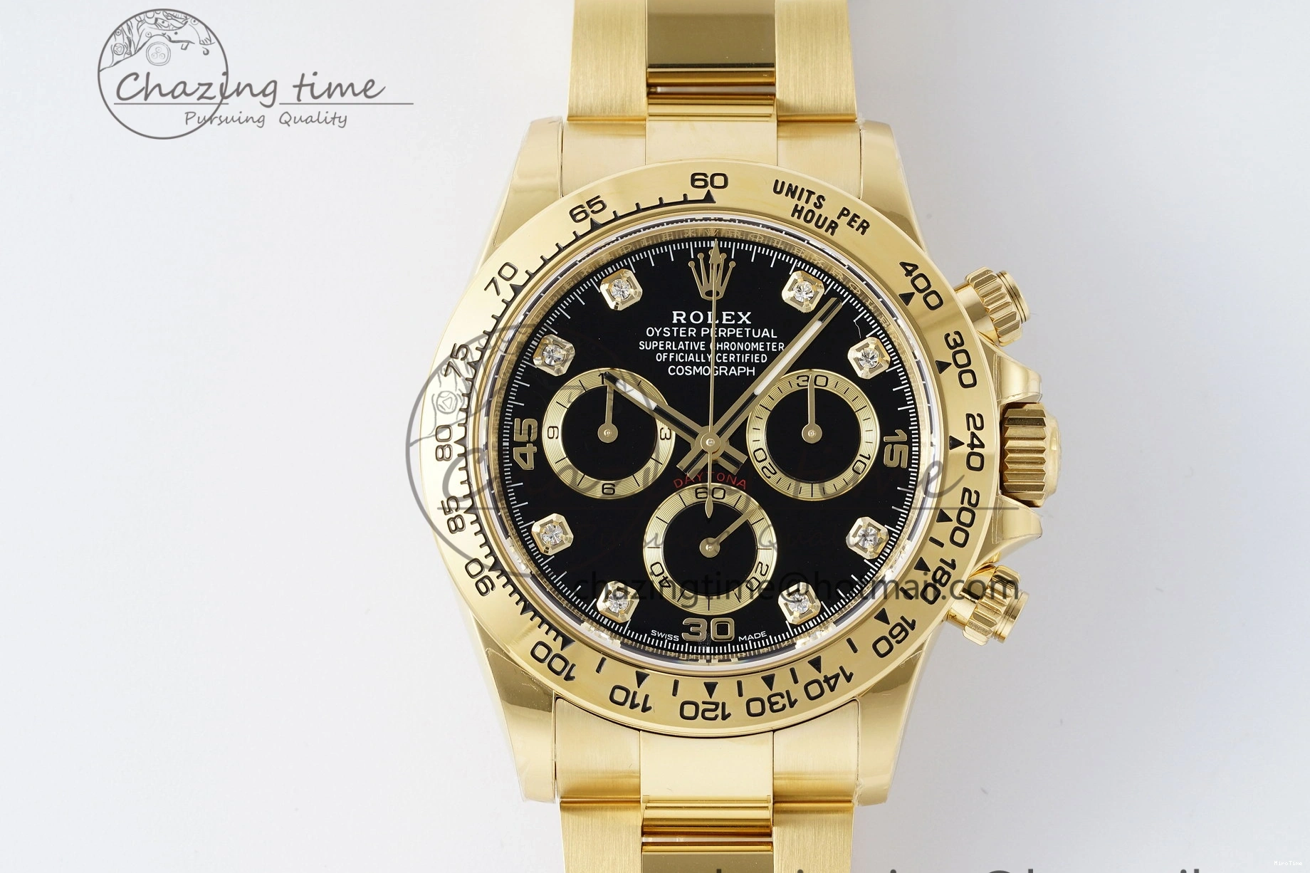 MiroTime 0228 Daytona 116508 BTF 1:1 Best Edition Black Diamonds Dial on YG Bracelet SA Sporty 2151